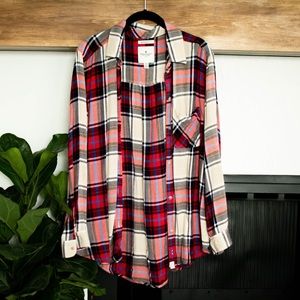 American Eagle Plaid Button Up Top